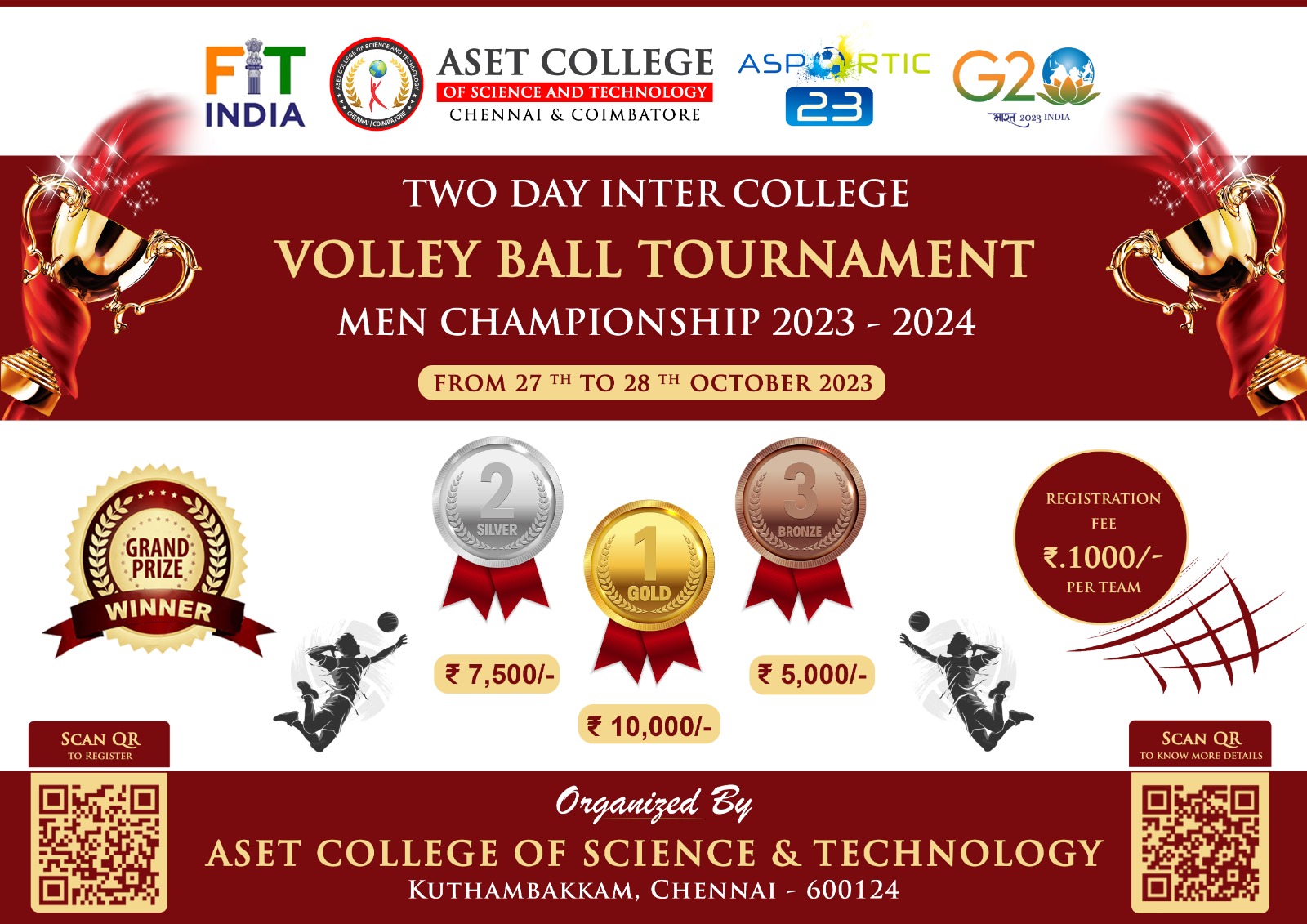 Volley Ball Tournament MEN CHAMPIONSHIP 20232024, ASET College of